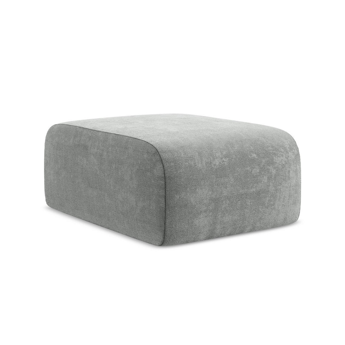 POUF Chenille Stoff Grau - Schwarz/Grau, Holzwerkstoff/Kunststoff (72/42/94cm) - LaMiaSofa