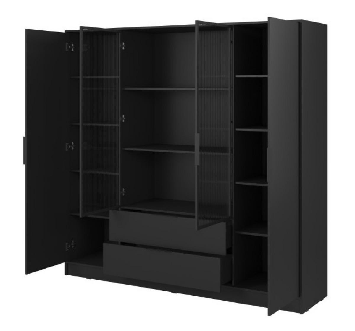 SCHRANK Schwarz ELLY Pojemna - Schwarz, Holzwerkstoff (206/200/51cm) - Sepro Meble