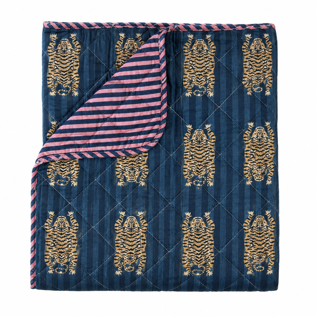WOHNDECKE Baumwolle 140x180 cm Quilt-Optik – Gesteppt, Weich & Modern - Multicolor, Naturmaterialien (140/180cm) - AU Maison
