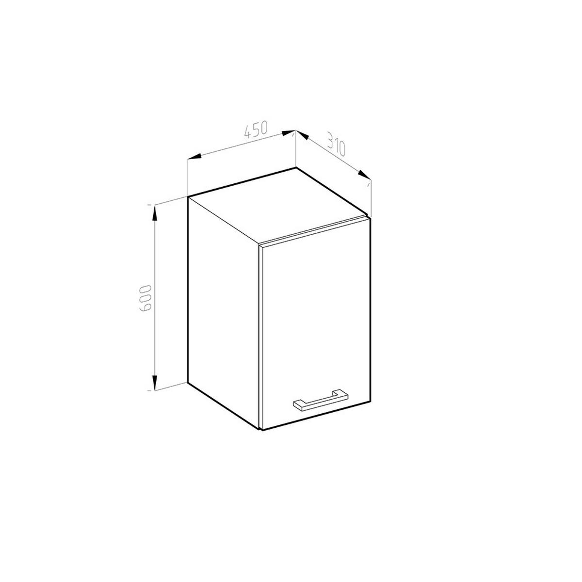 HÄNGESCHRANK R-Line Weiß Hochglanz 45 cm - Weiß Hochglanz/Weiß, Holzwerkstoff (45/60/31cm) - Vicco