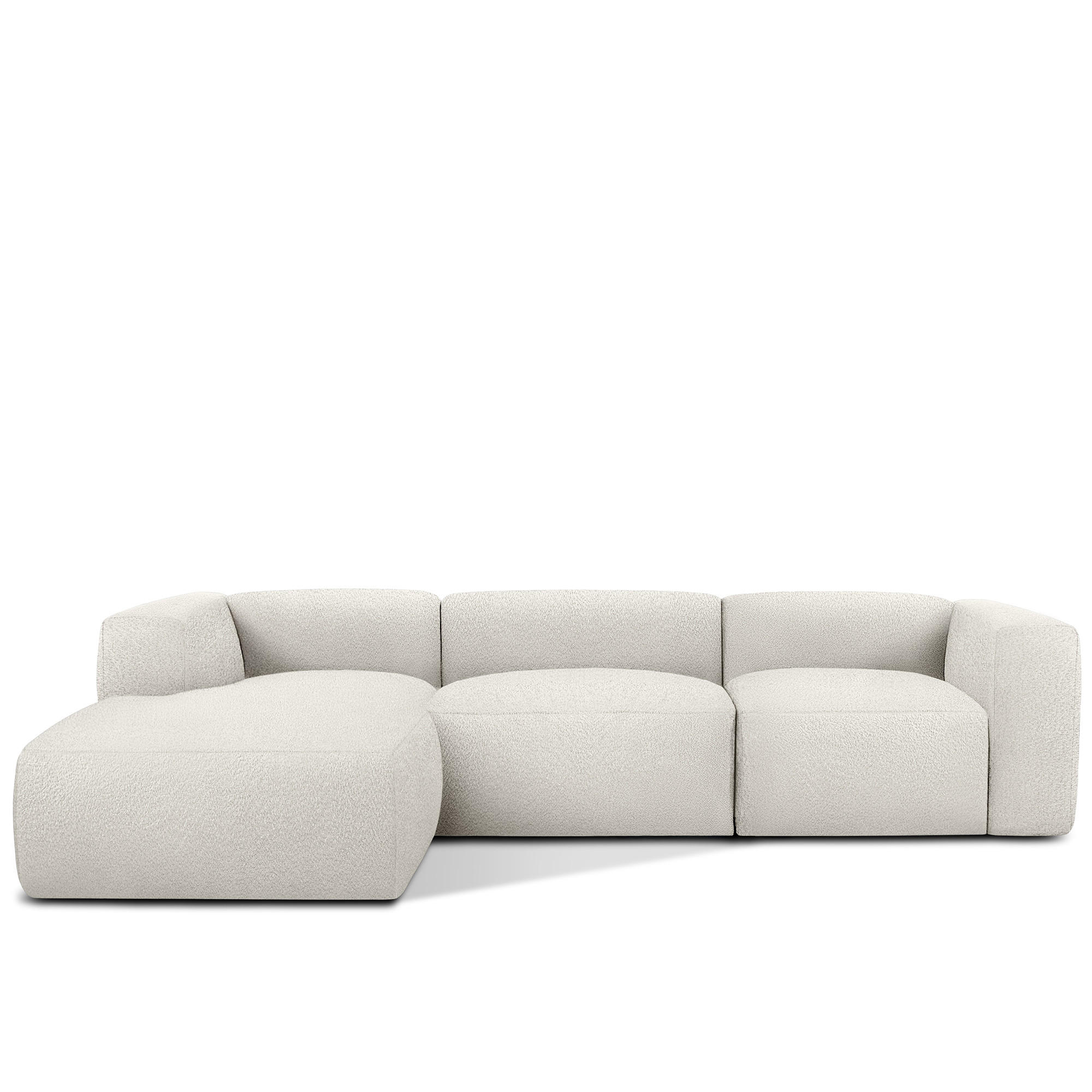 ECKSOFA LINKS BUFFO, Weiß - Weiß, Holz/Holzwerkstoff (285/176cm) - KONSIMO®
