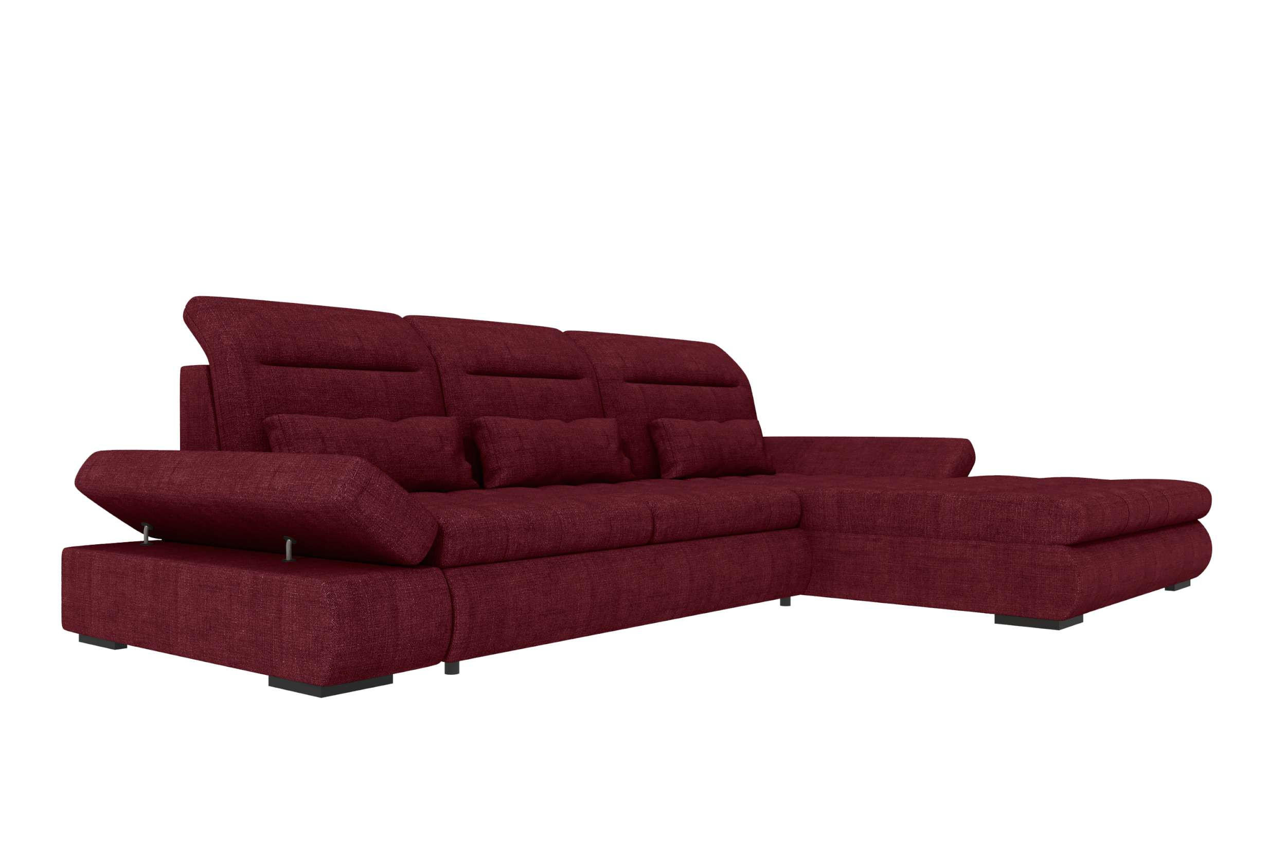 ECKSOFA Toscana Plus Velours inkl. Schlaffunktion - Bordeaux, Textil (300/179cm) - 99rooms