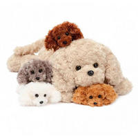 STOFFTIER Hund 60 cm mit 4 Babys im Bauch Dunkel Braun - Multicolor, Textil (15/10cm)