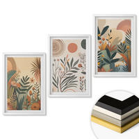 WANDBILDER 3er-Set - 40x60 cm Weißer Rahmen - Pflanzenmotive in gedeckten Farben - Weiß, Kunststoff (40/60cm) - ArtPrintCave