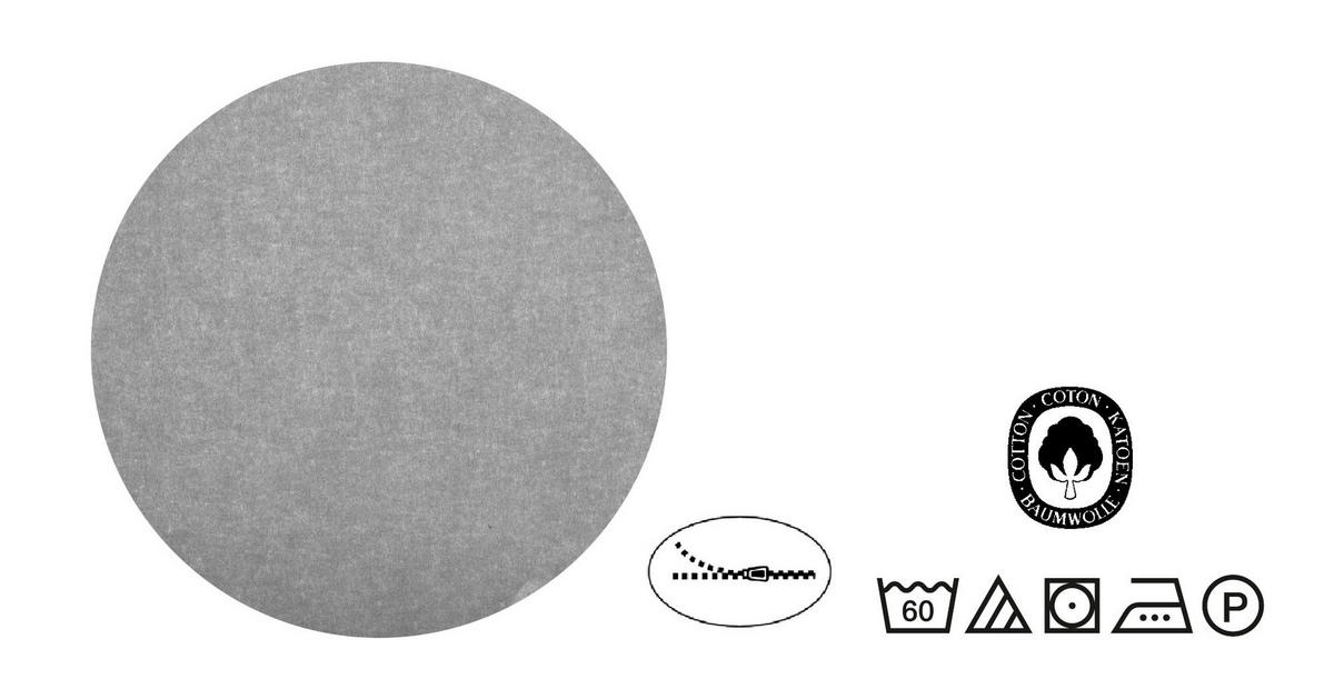 BETTWÄSCHE-GARNITUR Melange Hirsch Klein sturmgrau, 155x220 cm + 80x80 cm - Grau, Textil (155/220cm) - biberna