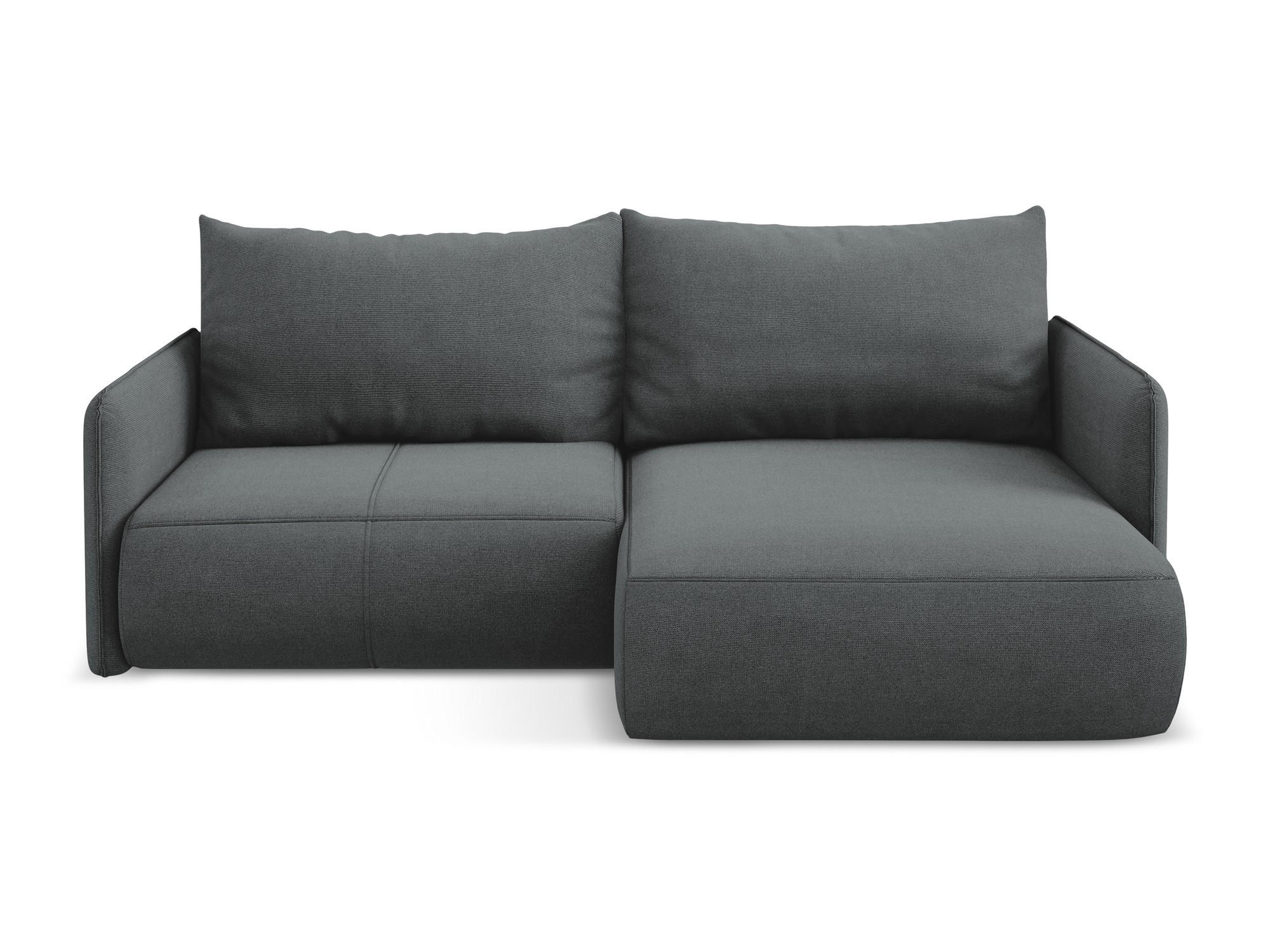 ECKSOFA mit Schlaffunktion Strukturstoff Stoff Grau - Schwarz/Grau, Kunststoff/Textil (207/148cm) - Makamii