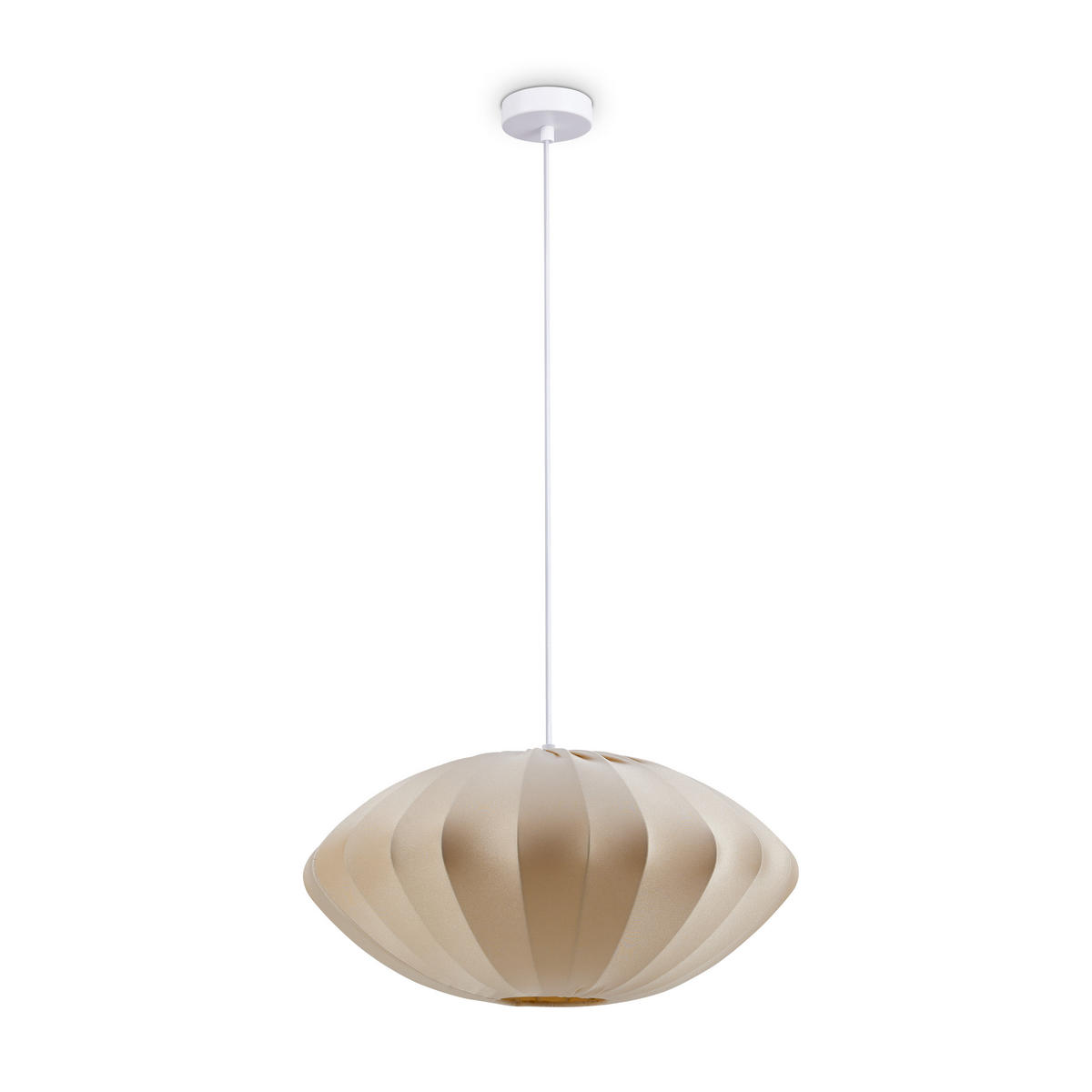 PENDELLEUCHTE Hugo Pd1 Bella - Beige/Weiß, Metall (50/50/25cm) - Paco Home