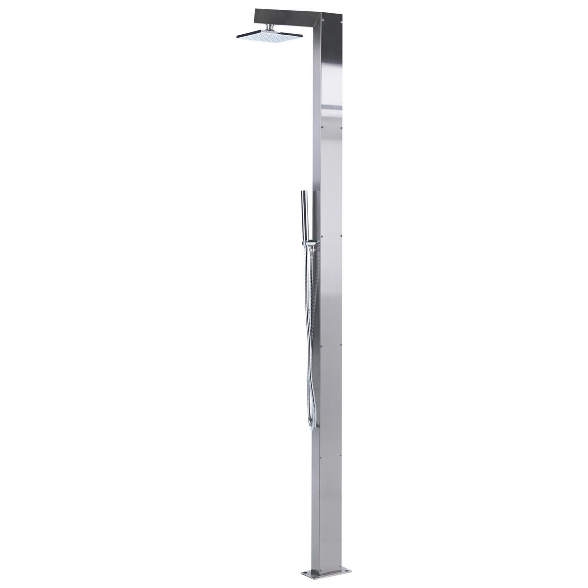 FREISTEHENDE Gartendusche Silber Apoera - Silberfarben, Metall (17/211/52cm) - Beliani