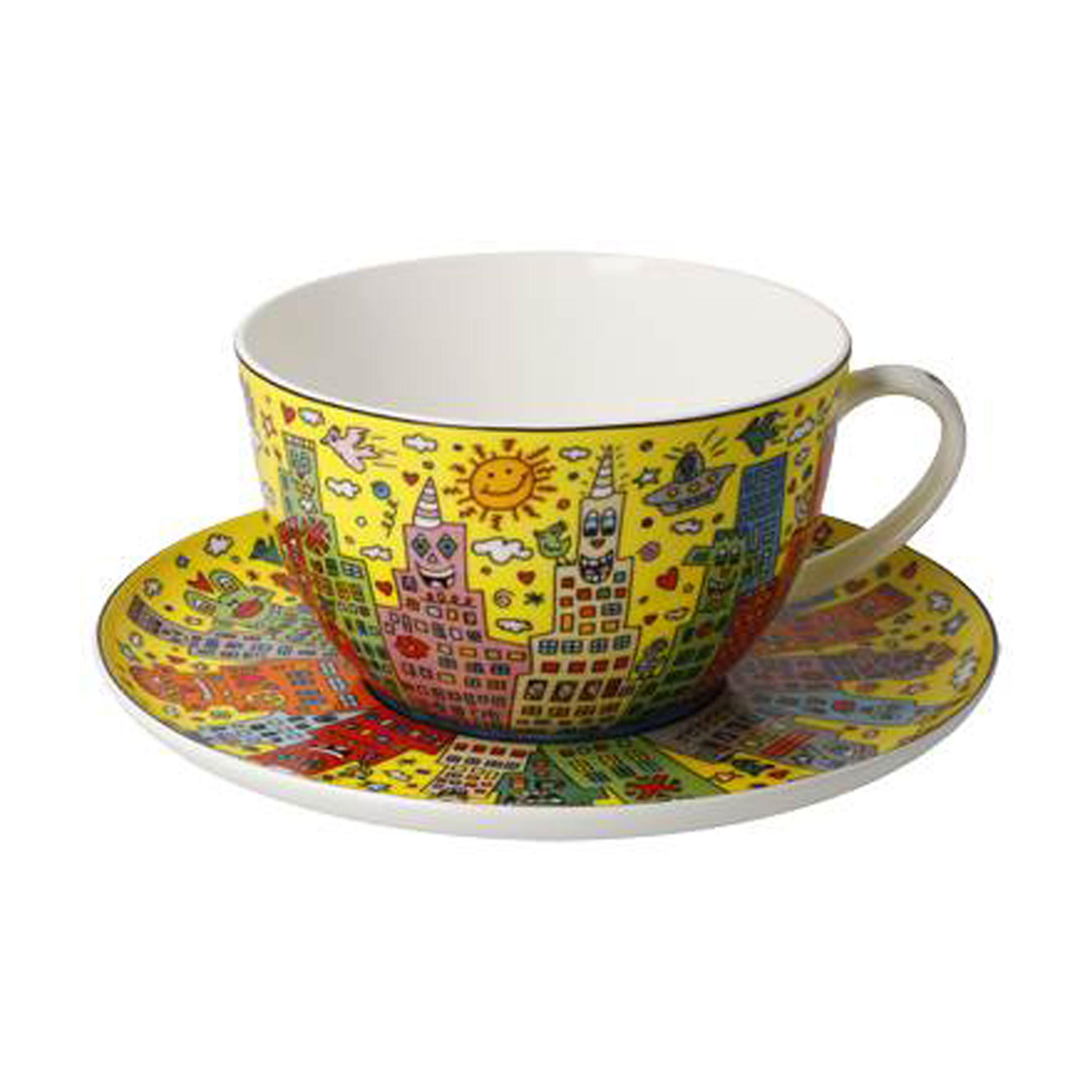 MILCHKAFFEETASSE James Rizzi - My New York City Sunset, Fine Bone China - Multicolor, Keramik (0.35L) - Goebel