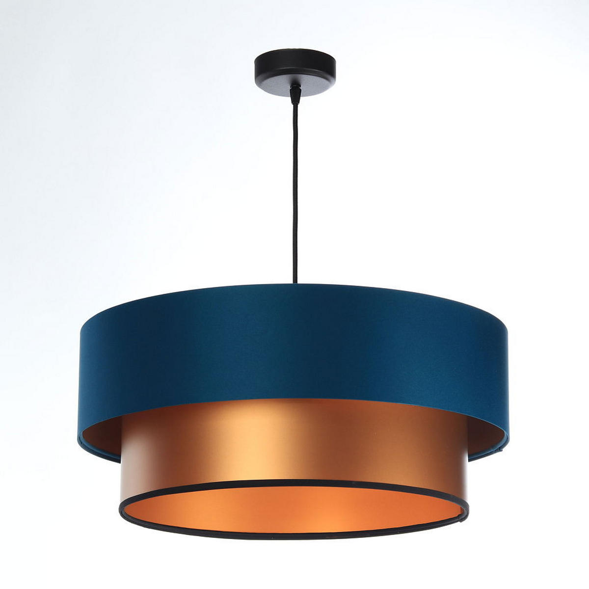 HÄNGELEUCHTE Blau 40/20 cm - Blau/Kupferfarben, Kunststoff (40/1/20cm) - ONZENO