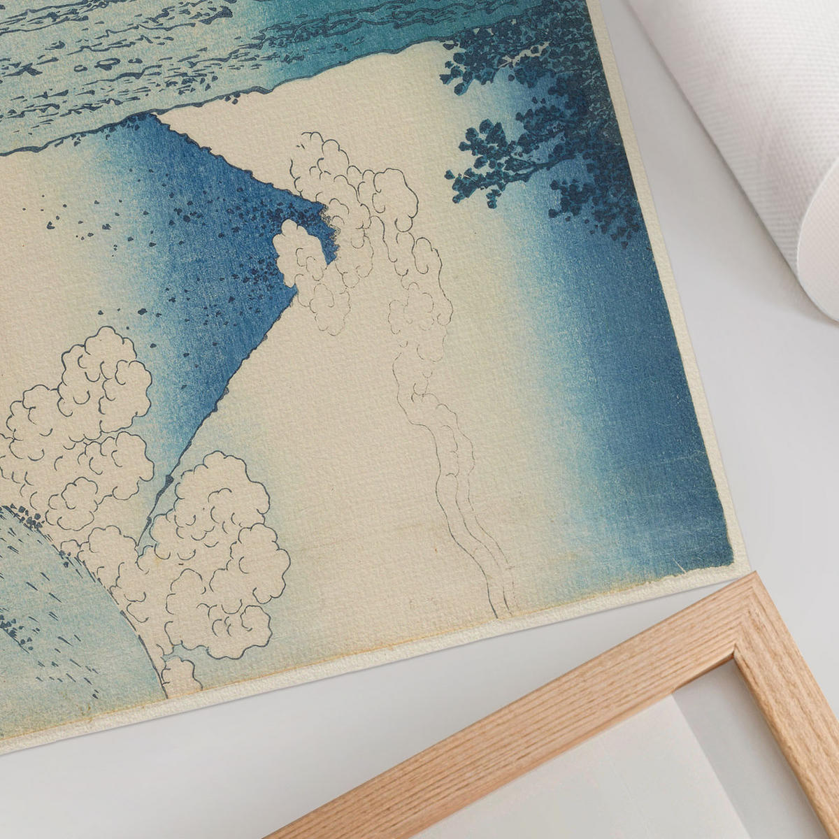 POSTER - 42x29 cm (A3) - Hokusai - Mishima High Road - Blau, Textil (42/29.7/0.1cm) - TULUP