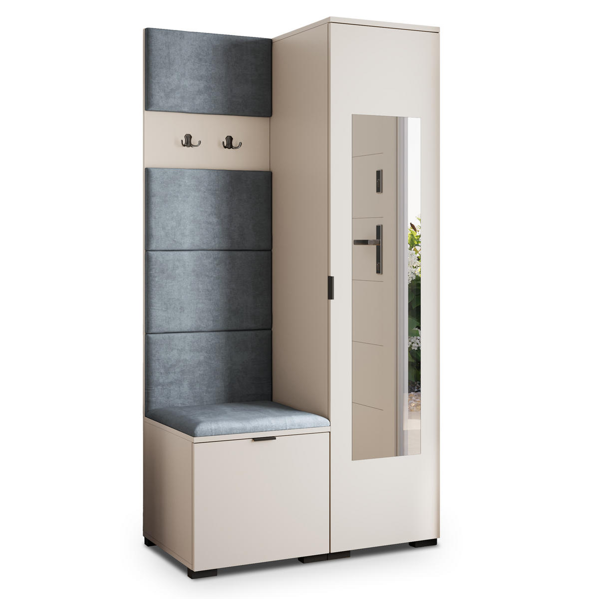 GARDEROBENSCHRANK VIRA 95/181/51 cm Modern Garderobe-Set Kaschmir - Kaschmir/Grau, Holzwerkstoff (95/181/51cm) - MASSENO