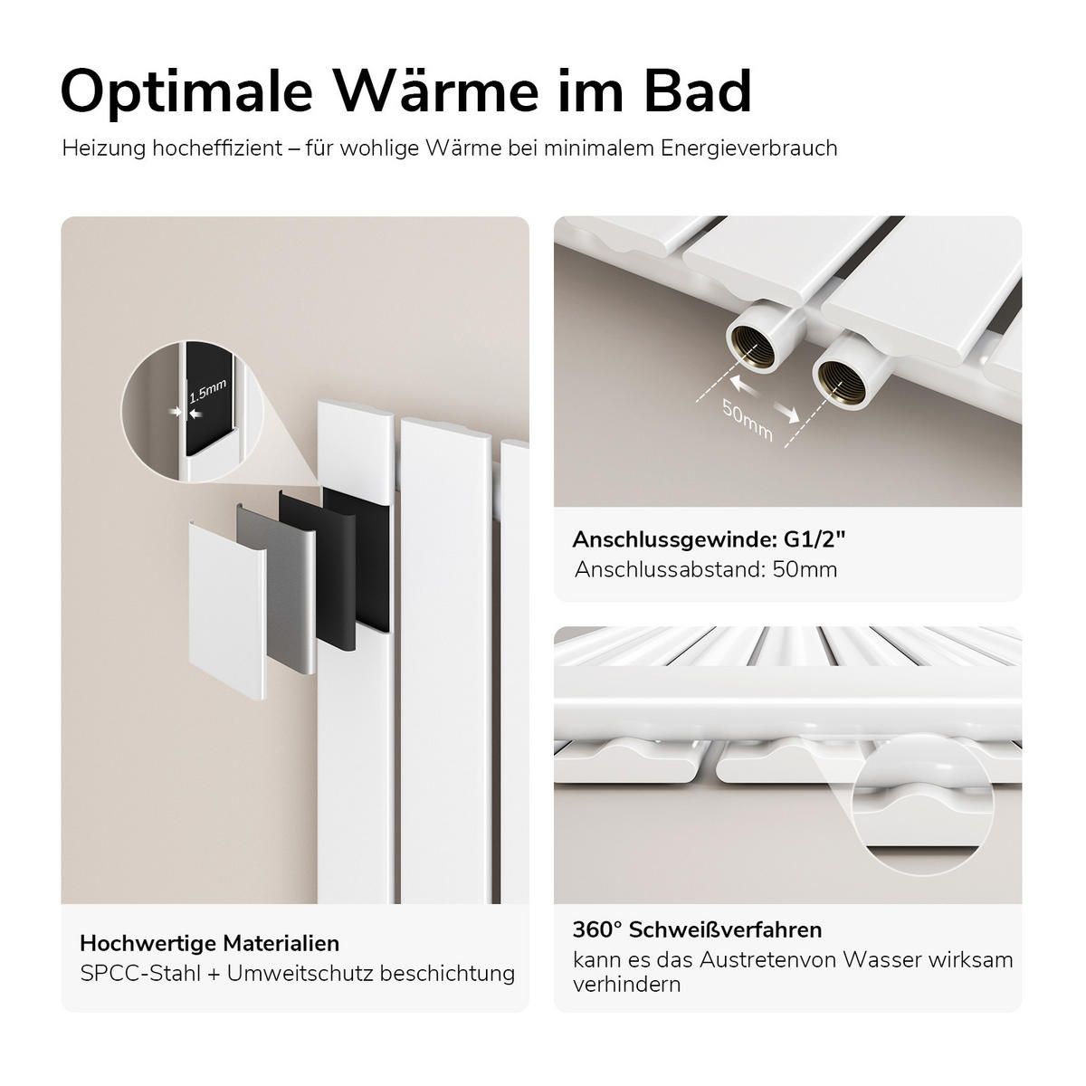 HEIZKÖRPER Flachheizkörper Weiß 60/30/3,9 cm - Weiß, Metall (30/60/3.9cm) - EMKE