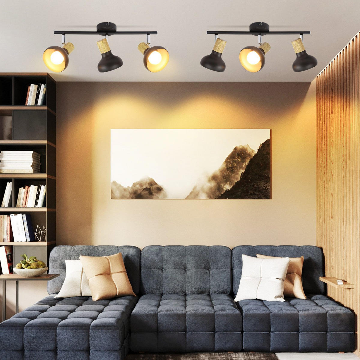 DECKENLEUCHTE Leyva 41.2/11/15.5cm - Schwarz, Metall (41.2/11/15.5cm) - Nettlife