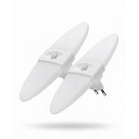 LED-NACHTLICHT 2er Set mit Bewegungsmelder und Helligkeitssensor Warmweiß - Weiß, Kunststoff (6.7/18.4/6.3cm) - Northpoint