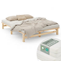 HOLZBETT mit Matratze 160/200 cm natur - Naturfarben, Holz (160/200cm) - Homestyle4u