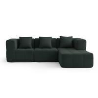 ECKSOFA Bouclé-Stoff Waldgrün - Waldgrün, Textil (260/190cm) - MILYsofa