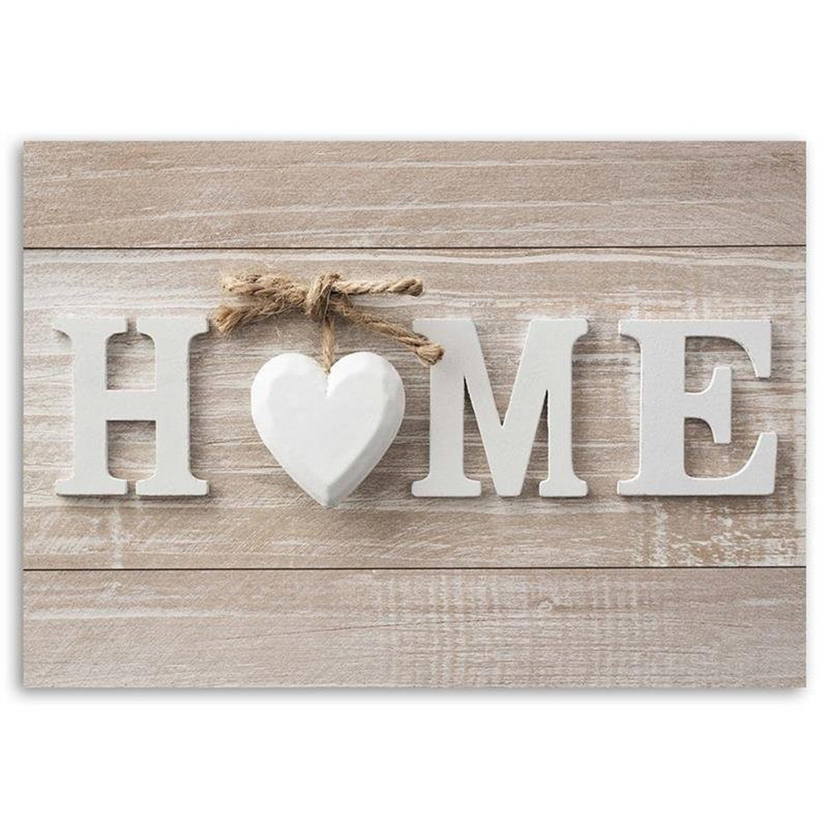 LEINWANDBILD Home-Schriftzug in leuchtenden Farben - Beige, Textil (90/60cm) - Feeby