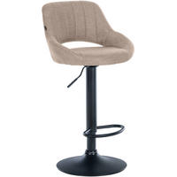 BARHOCKER Stoff Taupe - Taupe/Schwarz, Textil/Metall (47/85/48cm) - CLP