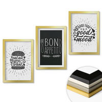 WANDBILDER 3er Set - 20x30 cm Goldrahmen - Grafiken, Lebensmittel, kulinarische Slogans - Goldfarben, Kunststoff (20/30cm) - ArtPrintCave