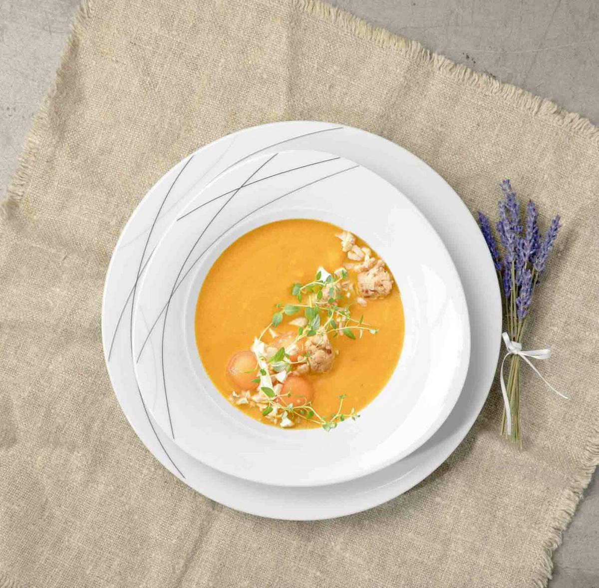 SPEISETELLER Trio Highline weiß-grau ø 28,3 cm 6er Set - Weiß/Grau, Keramik (28.3cm) - Seltmann Weiden