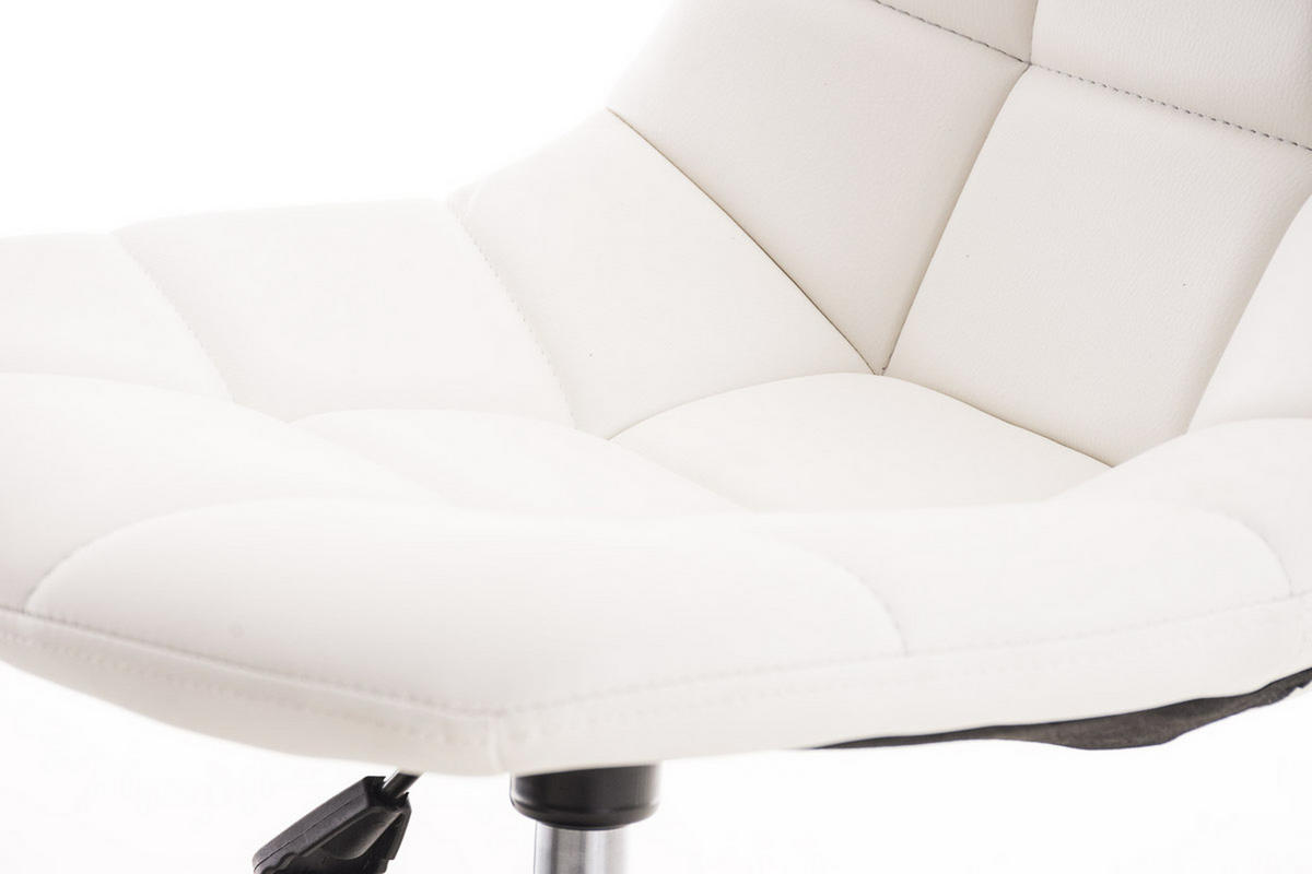 BÜROSTUHL Emily, Kunstleder Weiß - Weiß, Textil/Metall (55/91/55cm) - TPFLiving