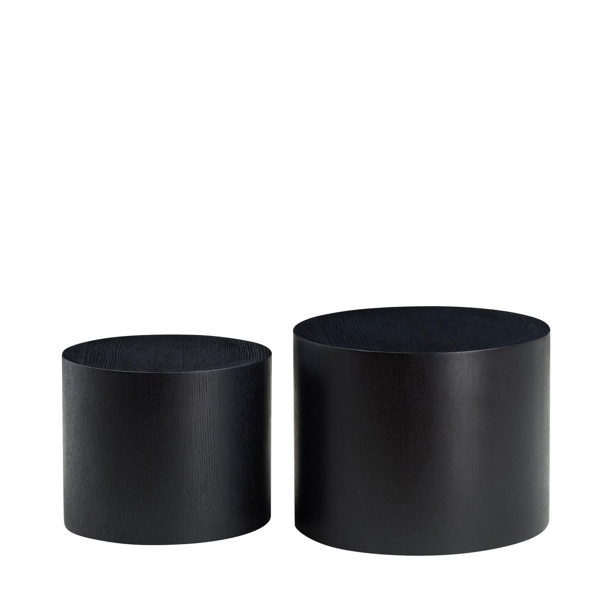 COUCHTISCH Ø48/38 cm aus MDF in Schwarz mit platzsparender Nesting-Funktion - Schwarz, Holzwerkstoff (48/48/38cm) - OKMYHOME