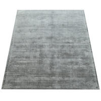 TEPPICH Viskose Unifarben Wohnzimmer schmutzabweisend Grau Rechteckig 80x150 - Grau, Textil (80/150cm) - KADIMA DESIGN