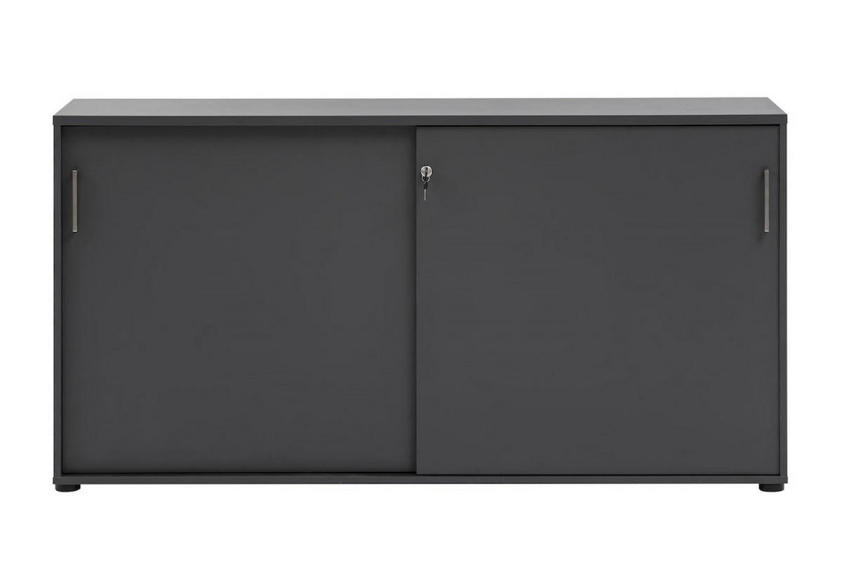 SCHIEBETÜRENSCHRANK Hippo Small 84x160x40 cm 2 Fächern & 2 Schiebetüren Anthrazit - Anthrazit, Holz (160/84/40cm) - PROREGAL