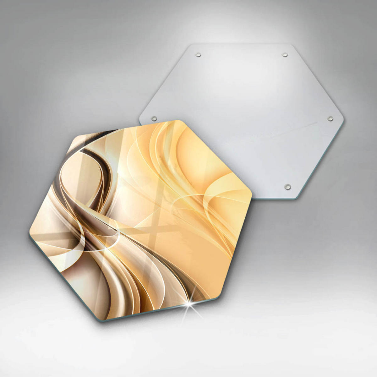 GLASPLATTE 40 cm Rauch Abstraktion - Dunkelgelb, Glas (40/40cm) - Wallfluent