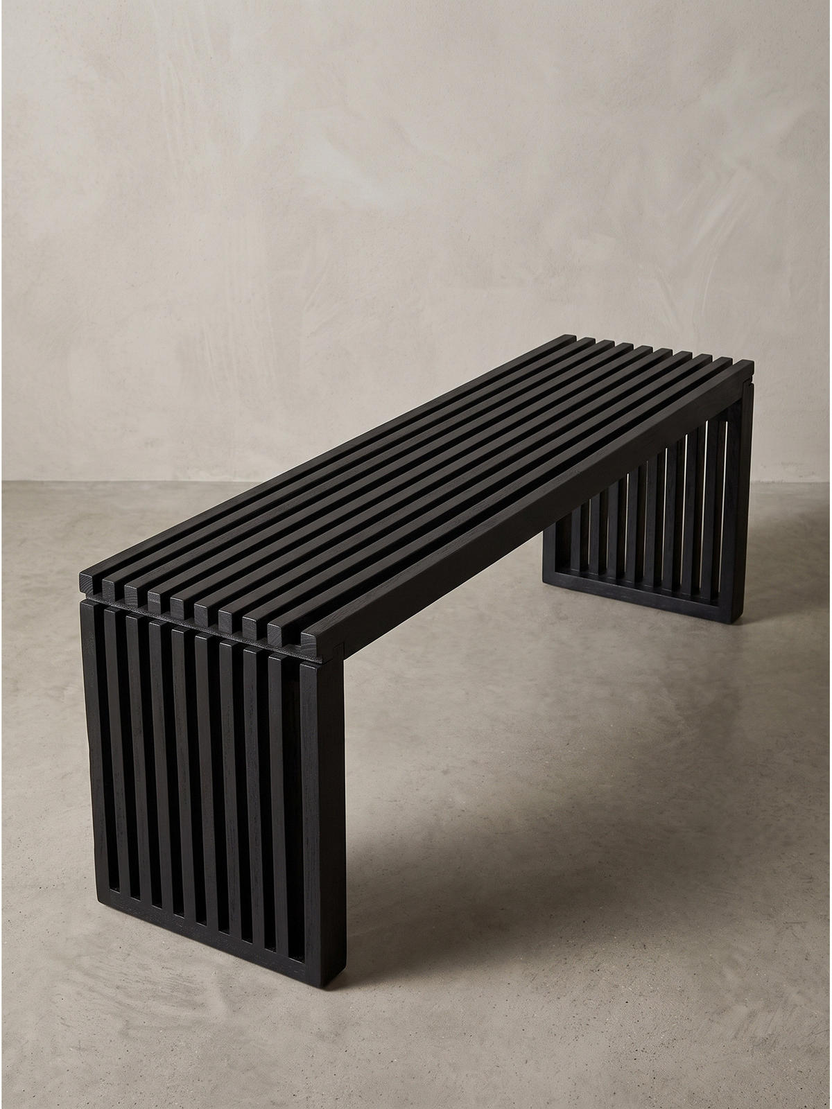 SITZBANK PALLANZA, Akazie Massivholz, Schwarz, 120 x 35 x 45 cm - Schwarz, Holz (120/45/35cm) - KADIMA DESIGN