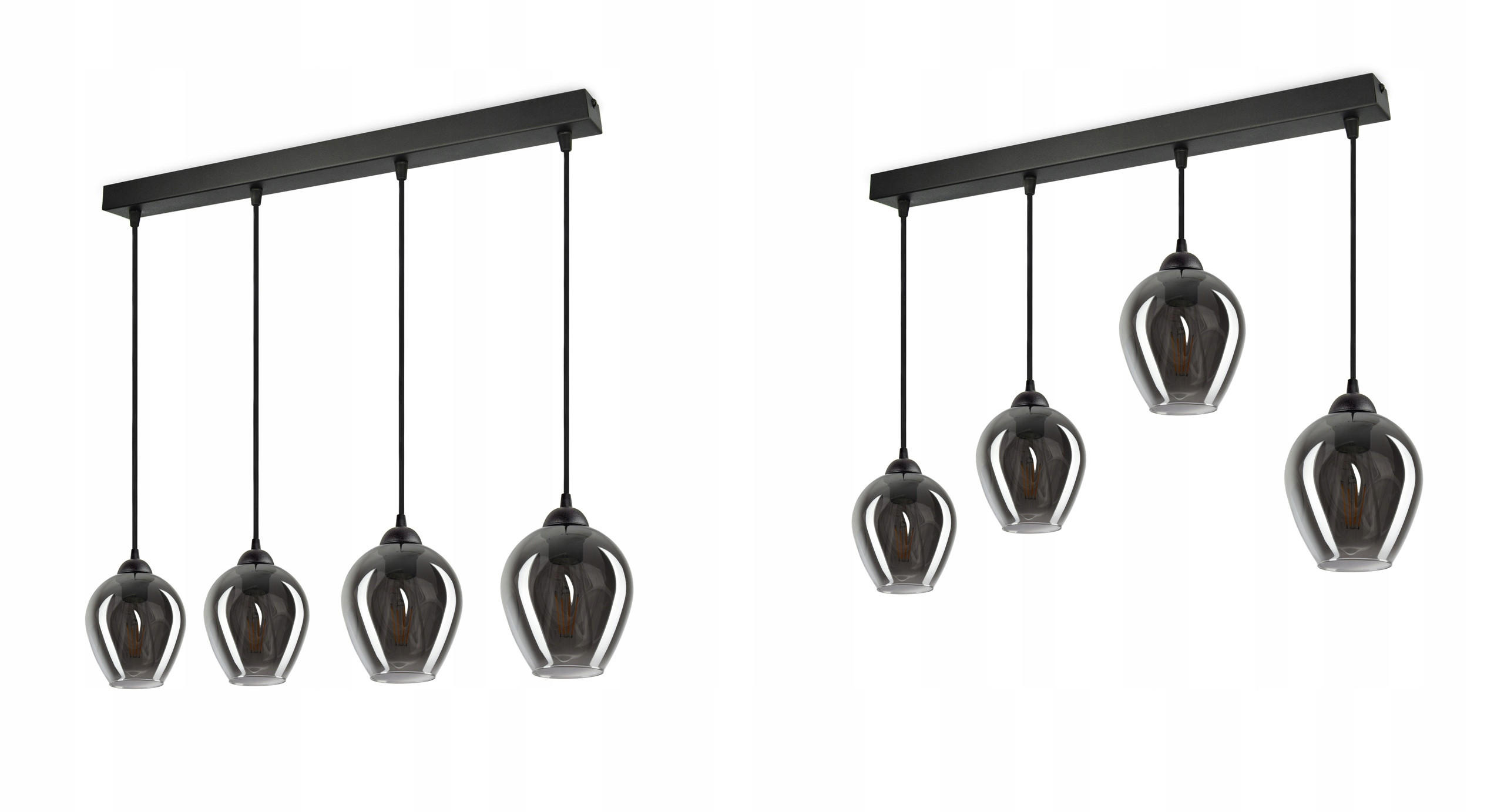 PENDELLEUCHTE Hegel - Transparent/Anthrazit, Glas/Metall (15/65/80cm) - kiki design