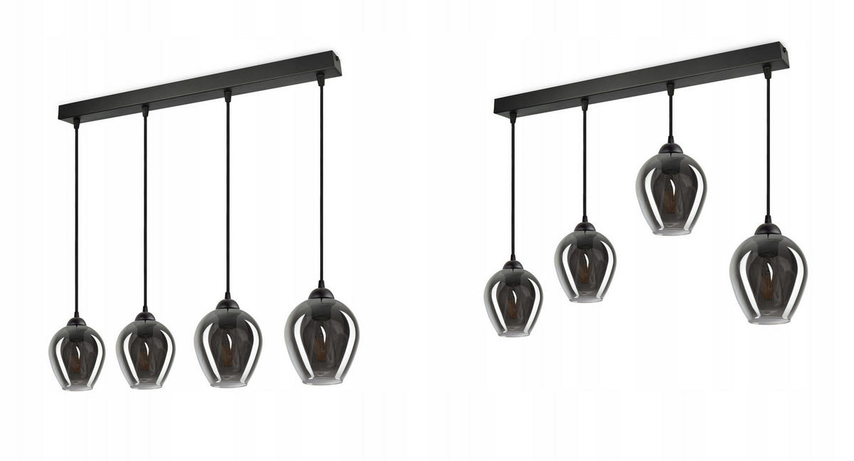 PENDELLEUCHTE Hegel - Transparent/Anthrazit, Glas/Metall (15/65/80cm) - kiki design