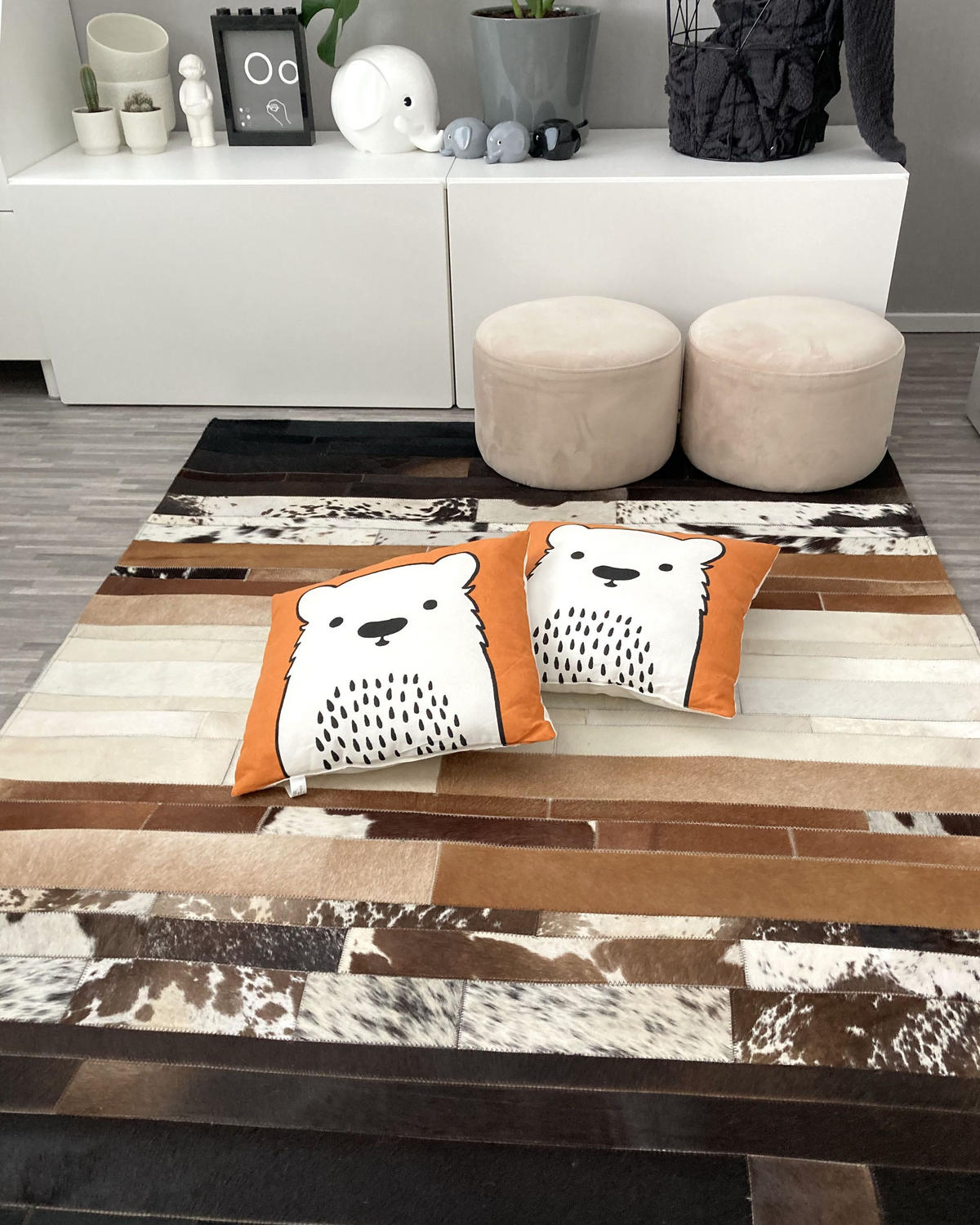 DEKOKISSEN Orange 45/45 cm Waranasi - Orange, Naturmaterialien/Textil (45/45cm) - Beliani