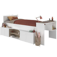 HOCHBETT Parisot Cleo 90x200 mit Schreibtisch Holznachbildung Weiß - Weiß, Kunststoff (90/200cm) - 58aufmkessel