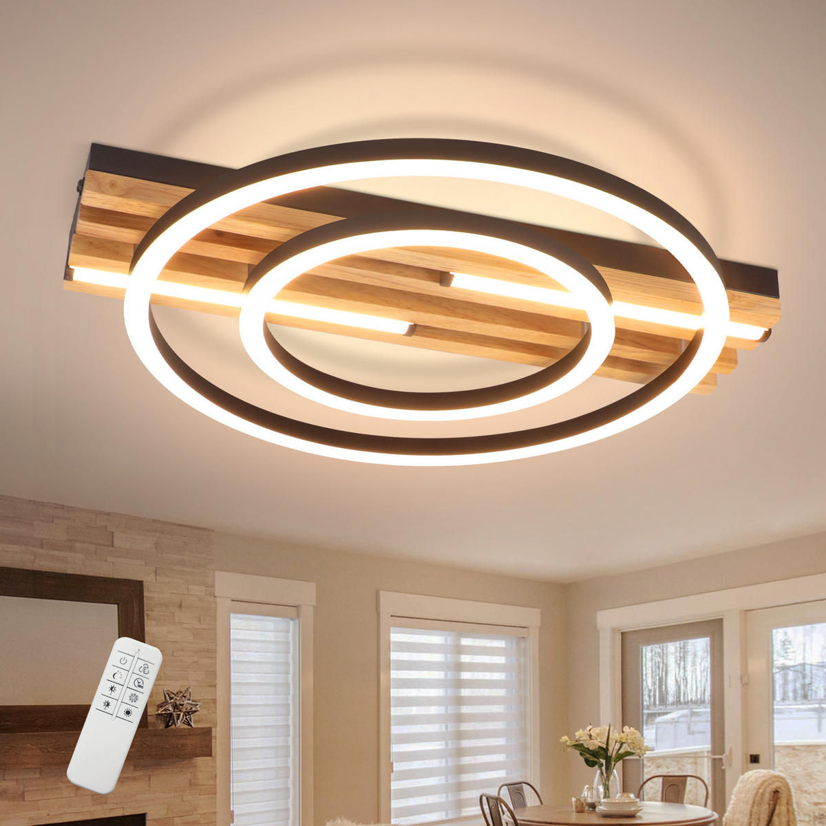 LED stropní svítidlo 32/38/6,8 cm - černá, kov (38/32/6.8cm) - Nettlife