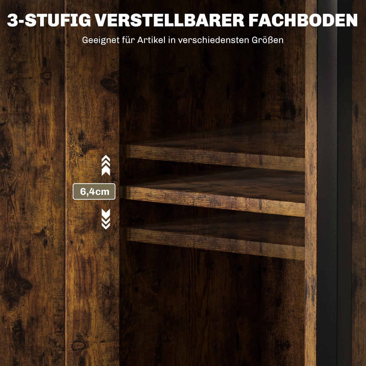 BEISTELLTISCH mit Stauraum, 2 offene Regale - Braun, Holzwerkstoff (34/30/80cm) - HOMCOM