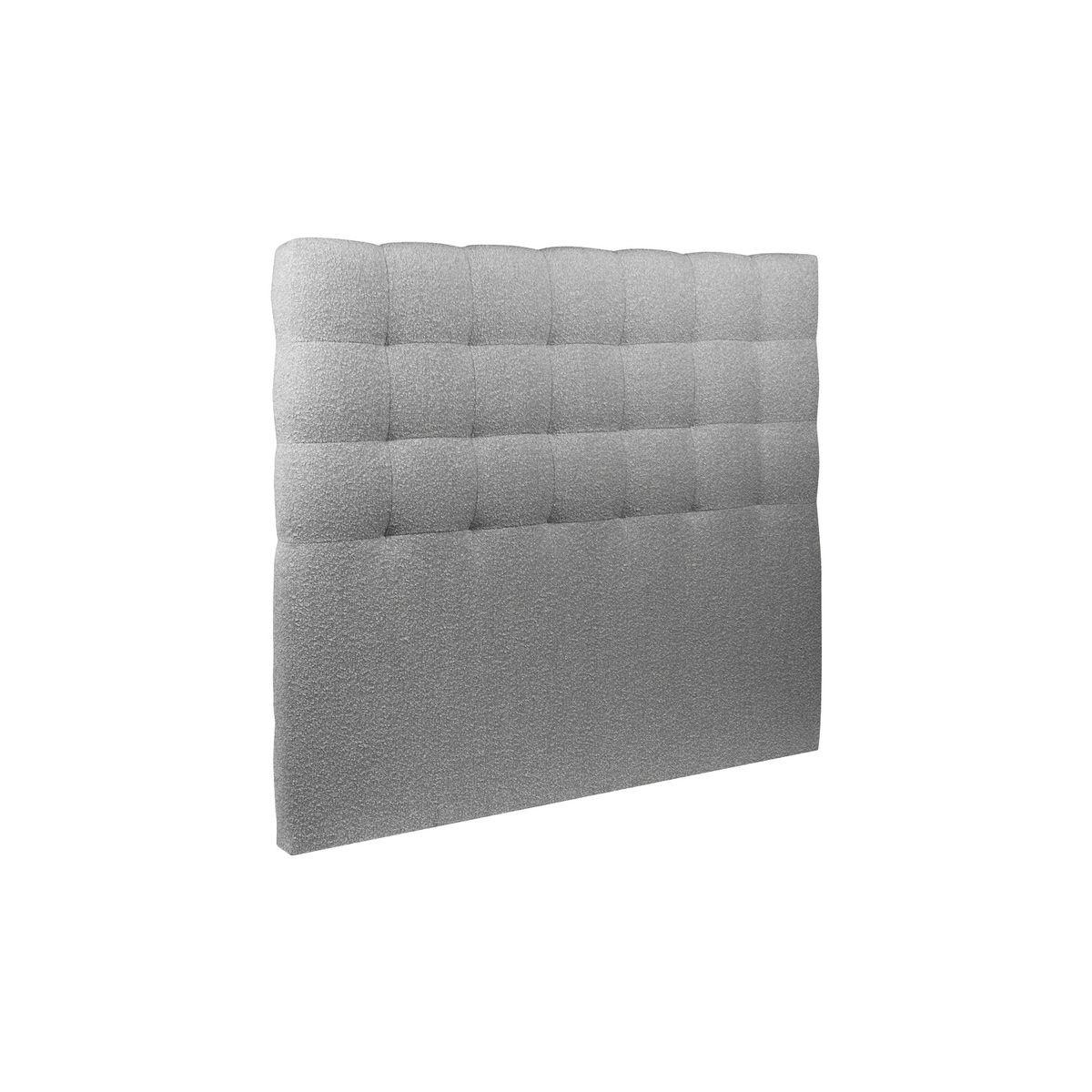 KOPFTEIL gepolstert - Gesteppt – grauer Bouclé-Stoff - 135 cm - Beige/Grau, Karton/Holz (135/120/10cm) - Sommeil de Plomb