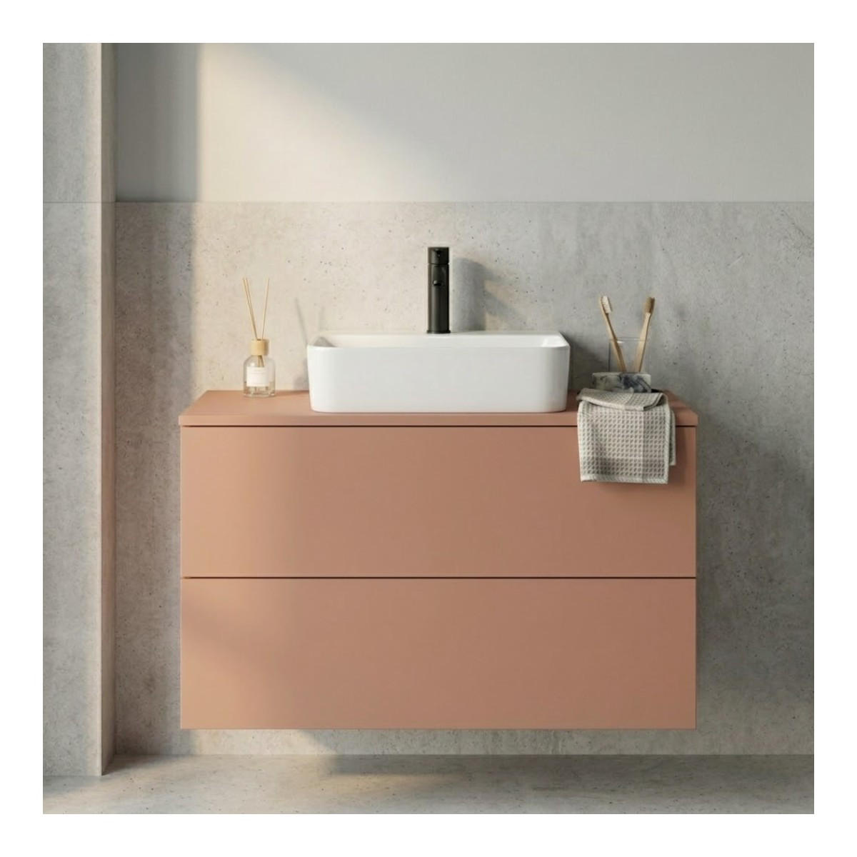 WASCHTISCHUNTERSCHRANK Color 2S 60 Alpaca - Koralle, Holzwerkstoff (60/50/45cm) - mzm24