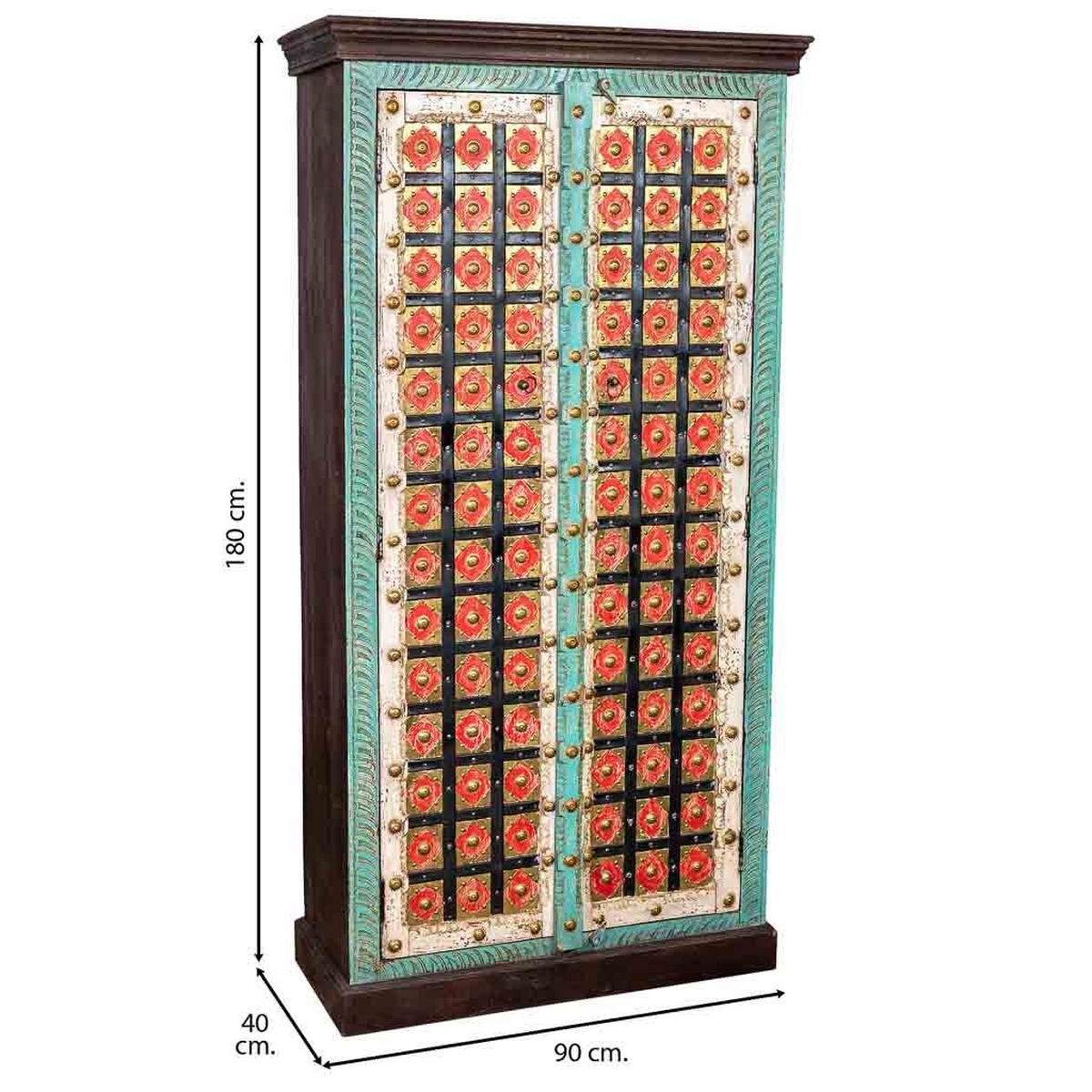 SCHRANK aus Holz 90x40x180 cm - Multicolor, Holz (90/180/40cm) - Wanderlust