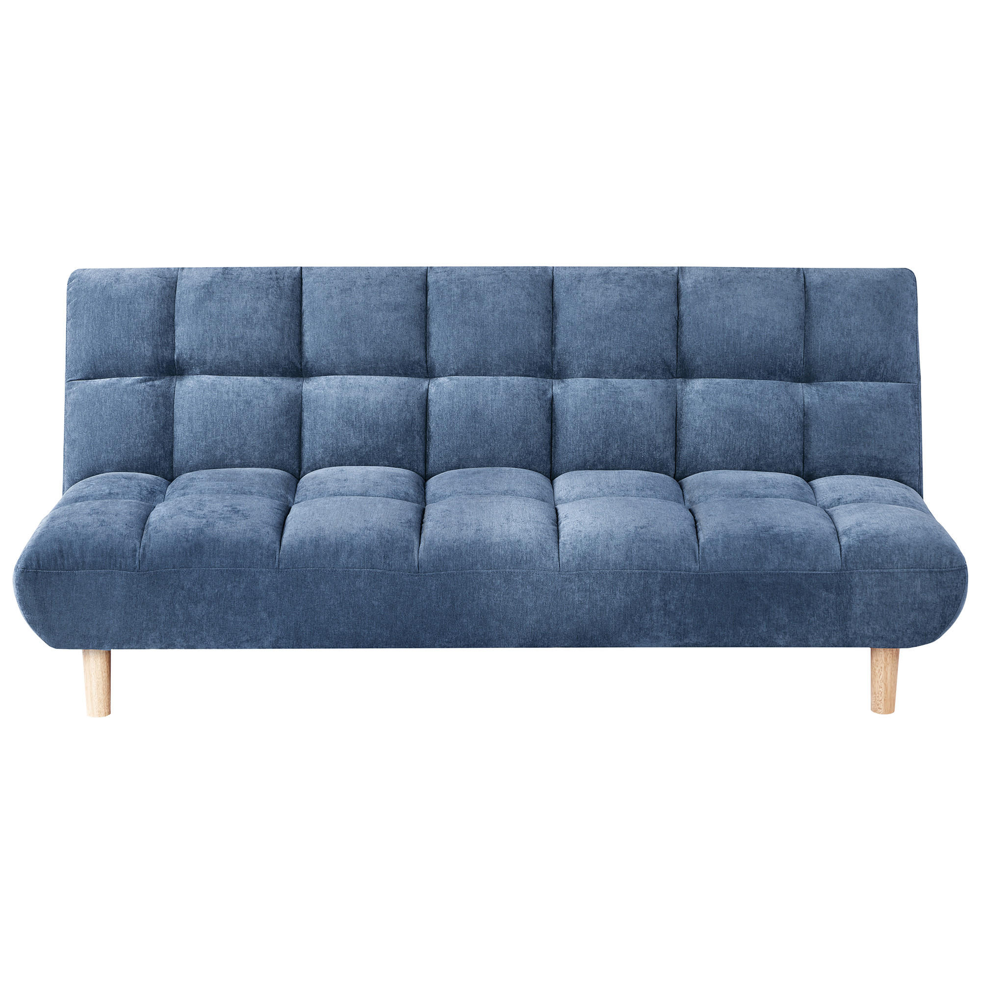 SCHLAFSOFA 2-Sitzer Chenillegewebe Blau Risor - Blau/Braun, Textil (190/83/90cm) - Beliani