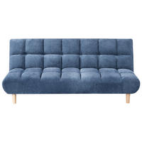 SCHLAFSOFA 2-Sitzer Chenillegewebe Blau Risor - Blau/Braun, Textil (190/83/90cm) - Beliani