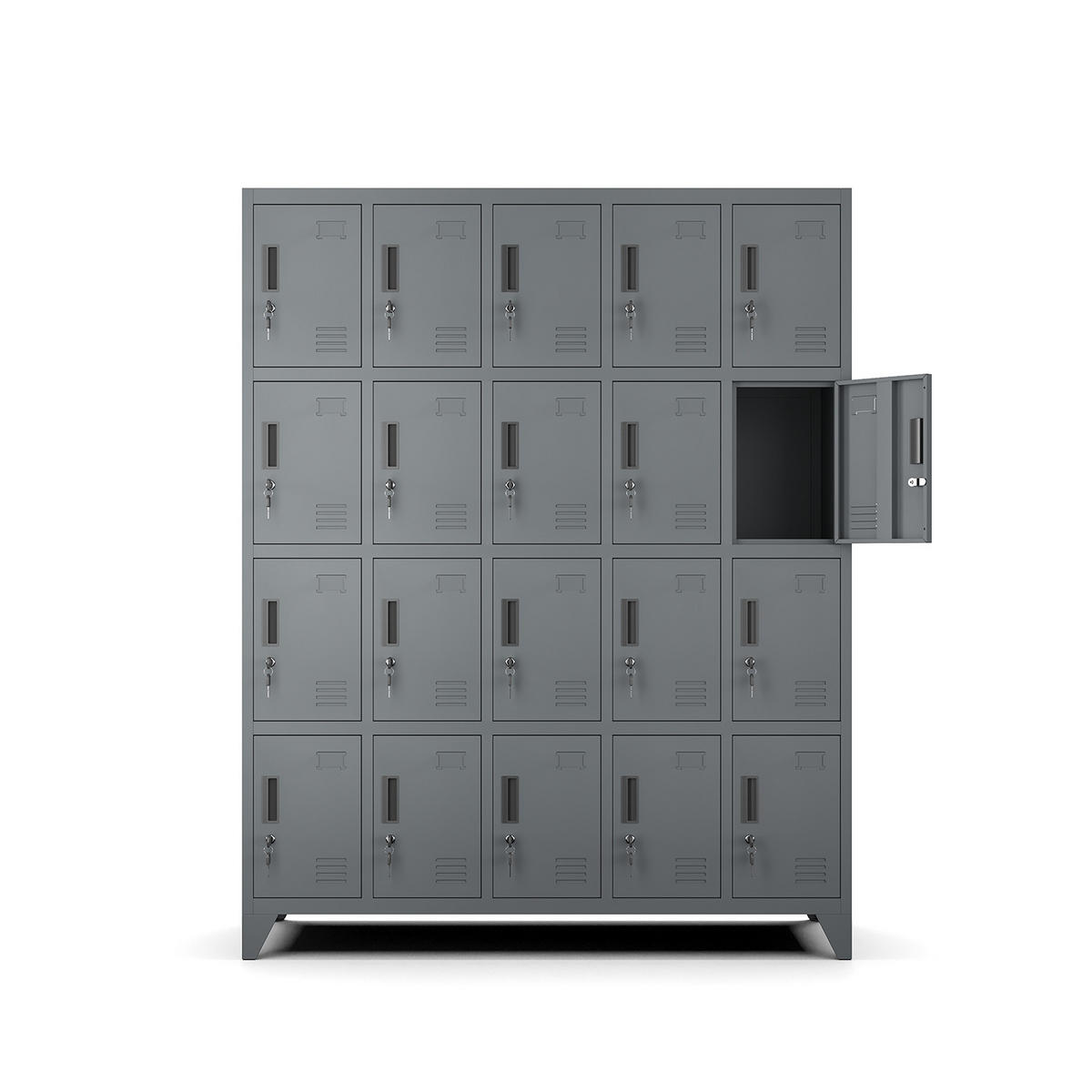 MEHRZWECKSCHRANK aus Metall mit 20 Fächer Anthrazit 136x172x45cm - Anthrazit, Metall (136/172/45cm) - Muralo