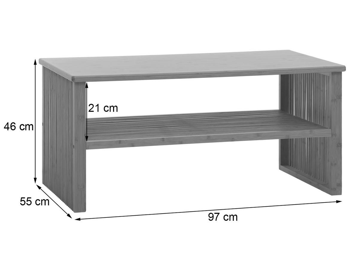 COUCHTISCH eckig Braun - Braun, Holz (55/97/46cm) - MCW