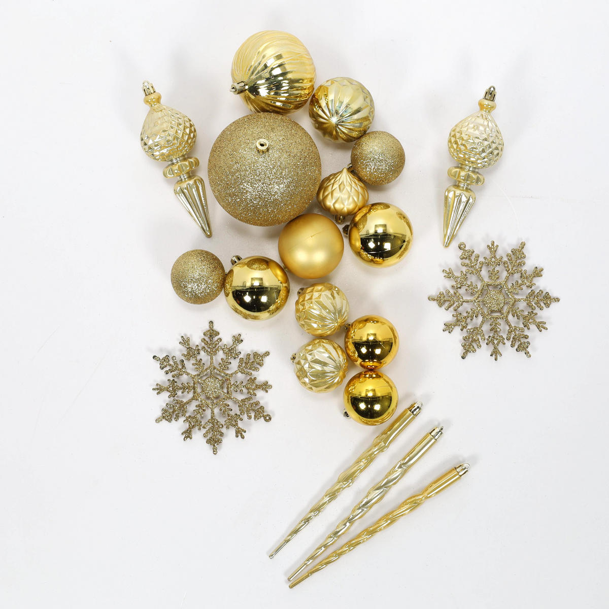 WEIHNACHTSSCHMUCK Set 57-teilig - Goldfarben, Kunststoff (21/37/21cm) - Home Styling Collection