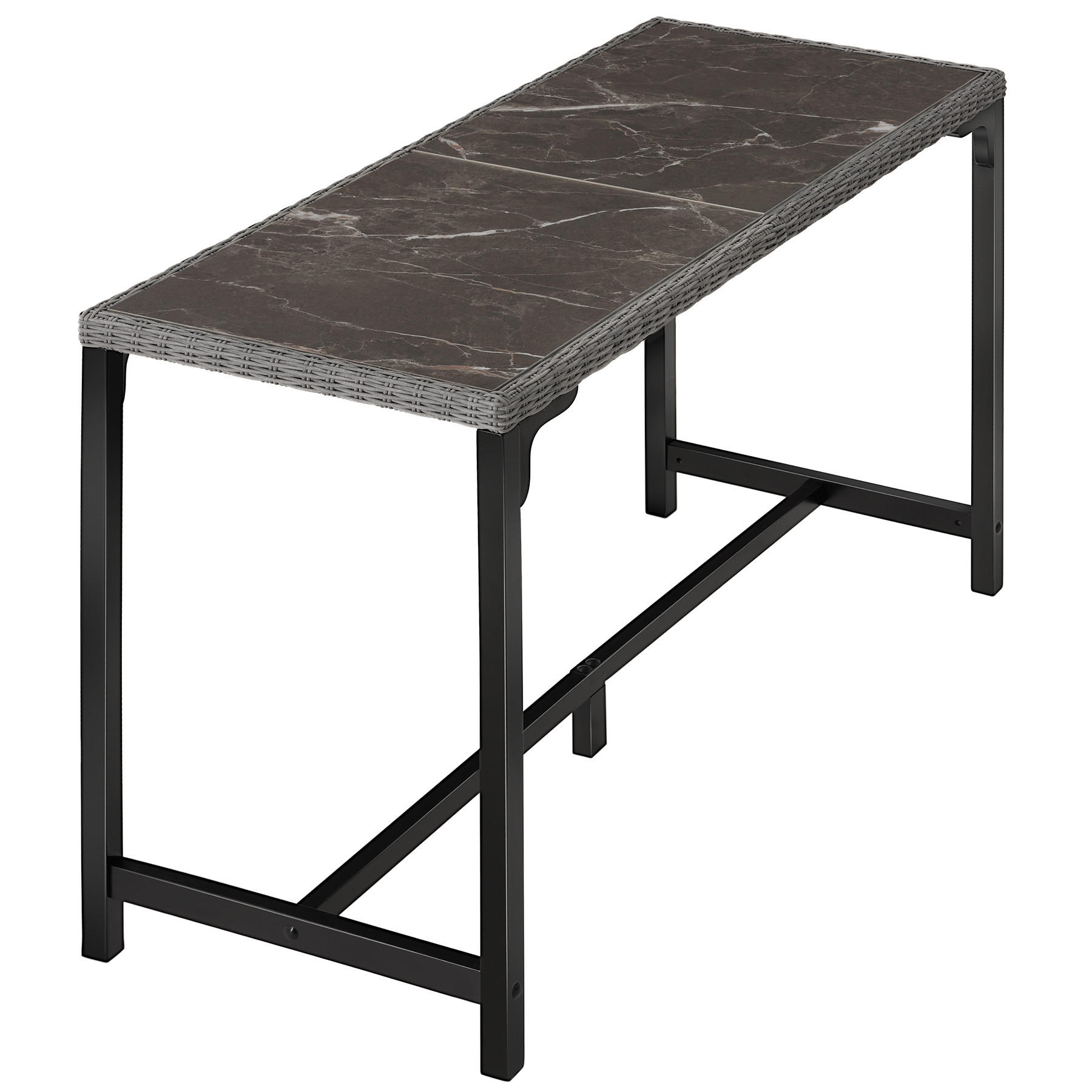 GARTENTISCH Lovas,161 x 64,5 x 99,5 cm,grau - Grau, Kunststoff (161/64.5/99.5cm) - tectake