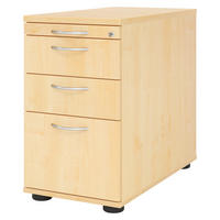 STANDCONTAINER - mit Hängeregistratur 80/42,8/72 cm in Ahornfarben Bogengriff (Metall) - Ahornfarben, Holzwerkstoff (42.8/72/80cm) - bümö