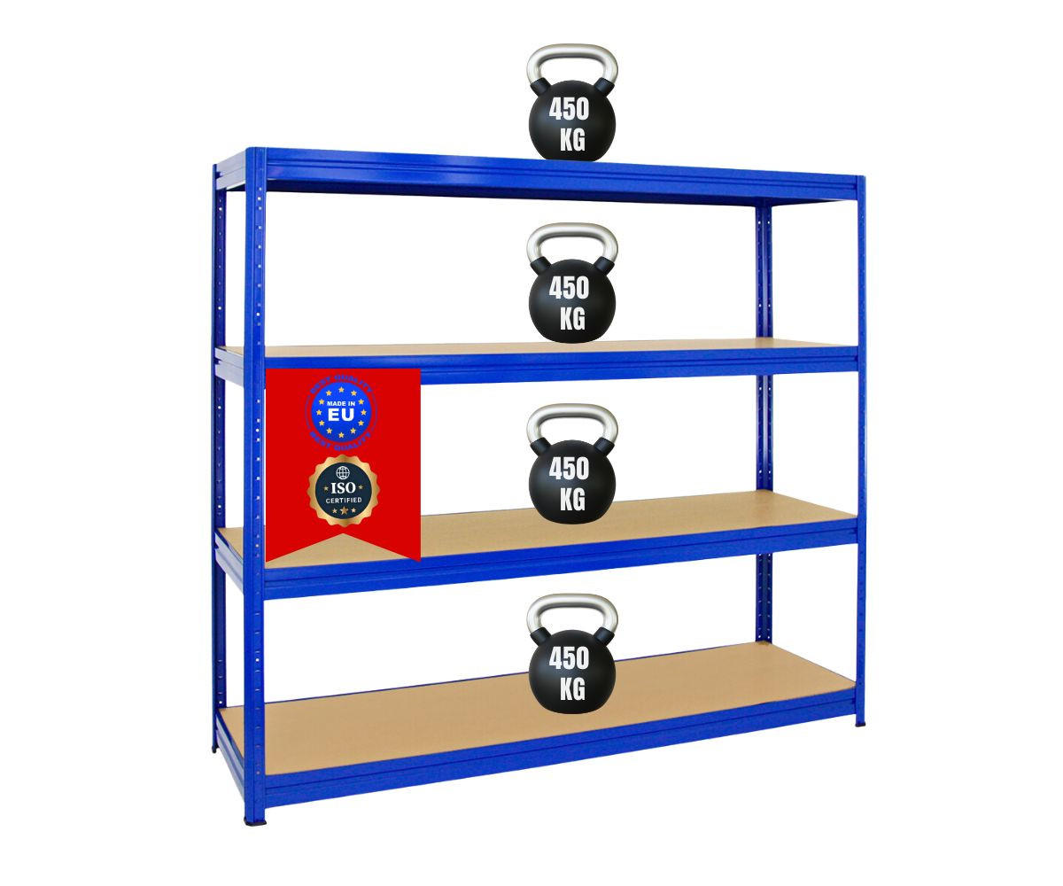 SCHWERLASTREGAL Dino 180x240x60 cm Fachlast 450 kg Blau - Blau, Metall (240/180/60cm) - PROREGAL