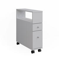 BADSCHRANK Fynn Weiß 17.6 x 61.6 cm mit 2 Schubladen - Weiß, Holzwerkstoff (17.6/61.6/52.8cm) - Vicco