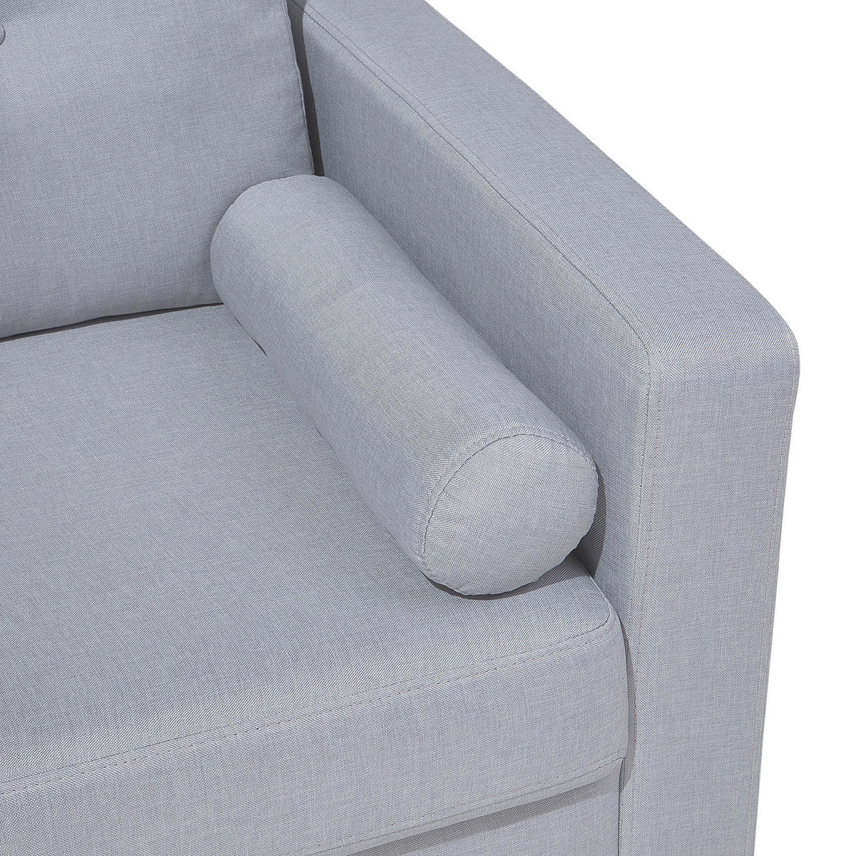 2-SITZER-SOFA Polyester Grau Kalmar - Hellgrau, Textil (182/88/74cm) - Beliani